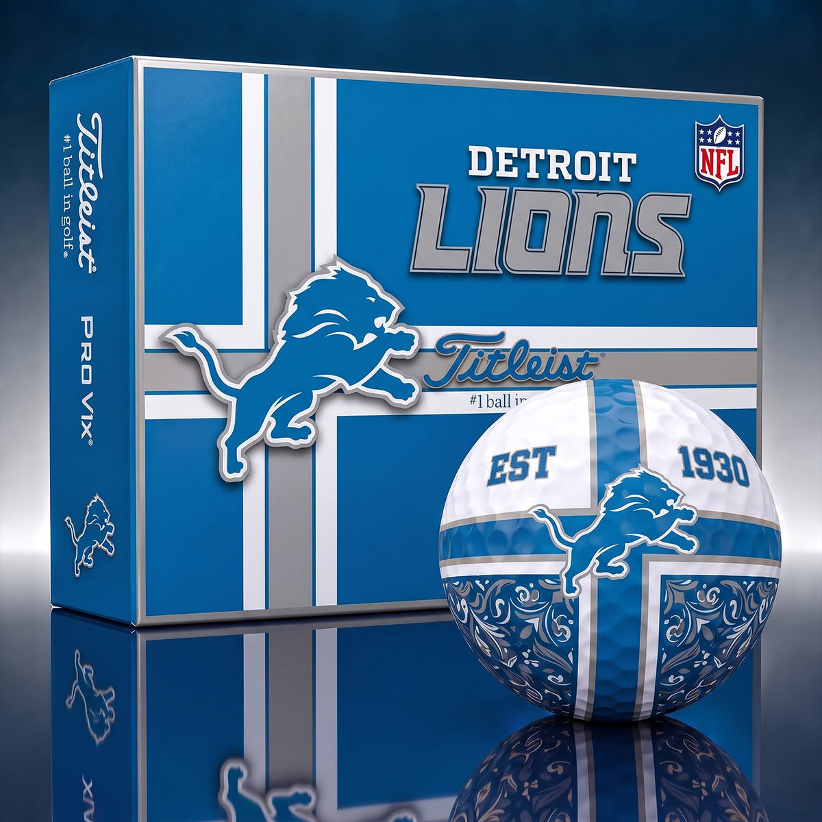 OFFICIAL TITLIEST X PREMIUM NFL DET 3D GOLF BALL IN THE SHAPE OF A CROSS FOR FAN EDITION