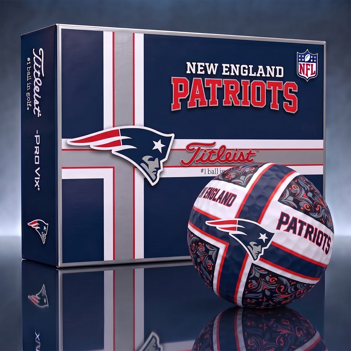OFFICIAL TITLIEST X PREMIUM NFL NE 3D GOLF BALL IN THE SHAPE OF A CROSS FOR FAN EDITION V2