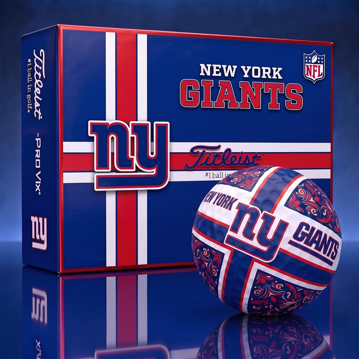 OFFICIAL TITLIEST X PREMIUM NFL NYG 3D GOLF BALL IN THE SHAPE OF A CROSS FOR FAN EDITION V2