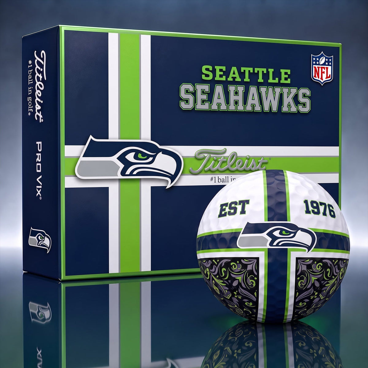 OFFICIAL TITLIEST X PREMIUM NFL SEA 3D GOLF BALL IN THE SHAPE OF A CROSS FOR FAN EDITION