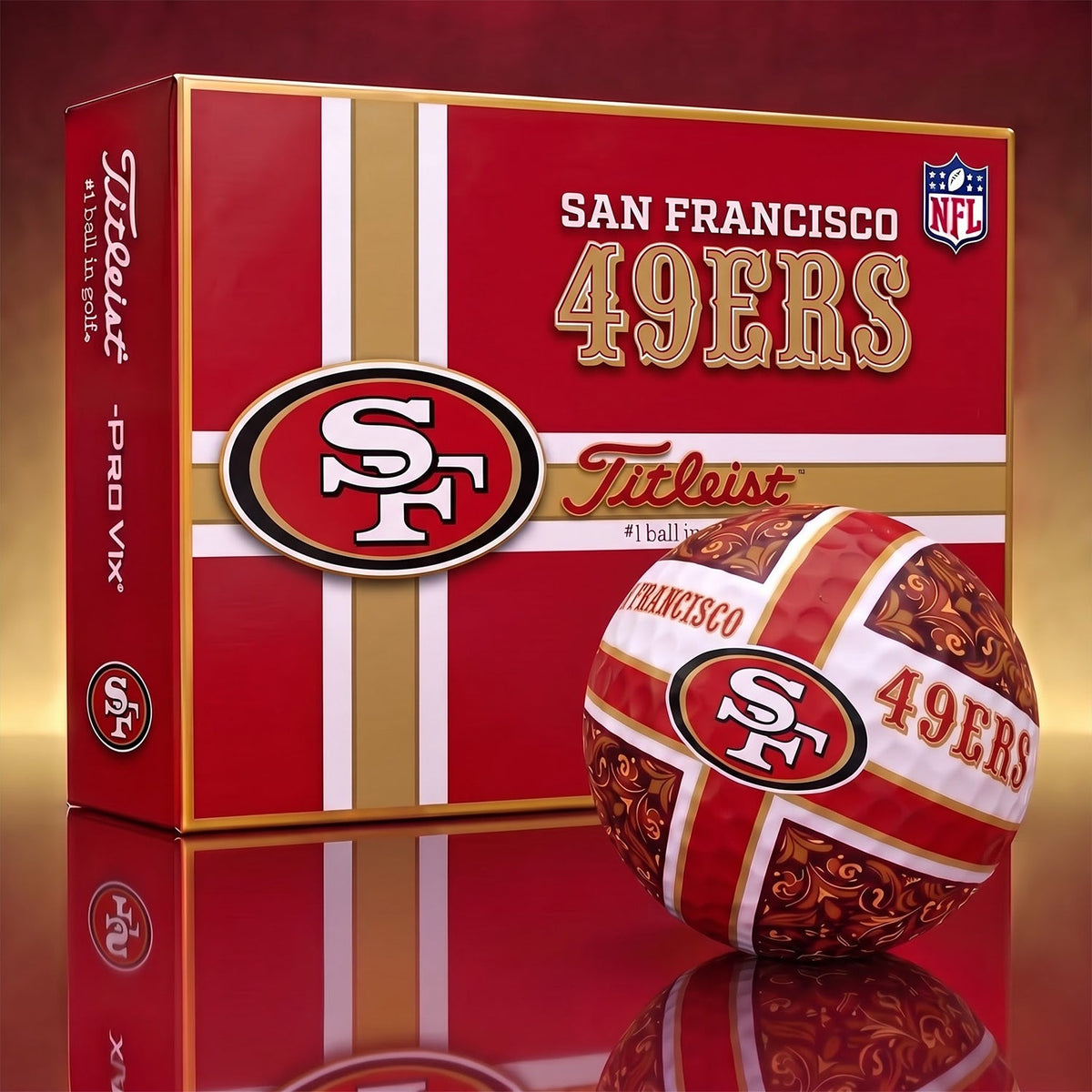 OFFICIAL TITLIEST X PREMIUM NFL SF 3D GOLF BALL IN THE SHAPE OF A CROSS FOR FAN EDITION V2