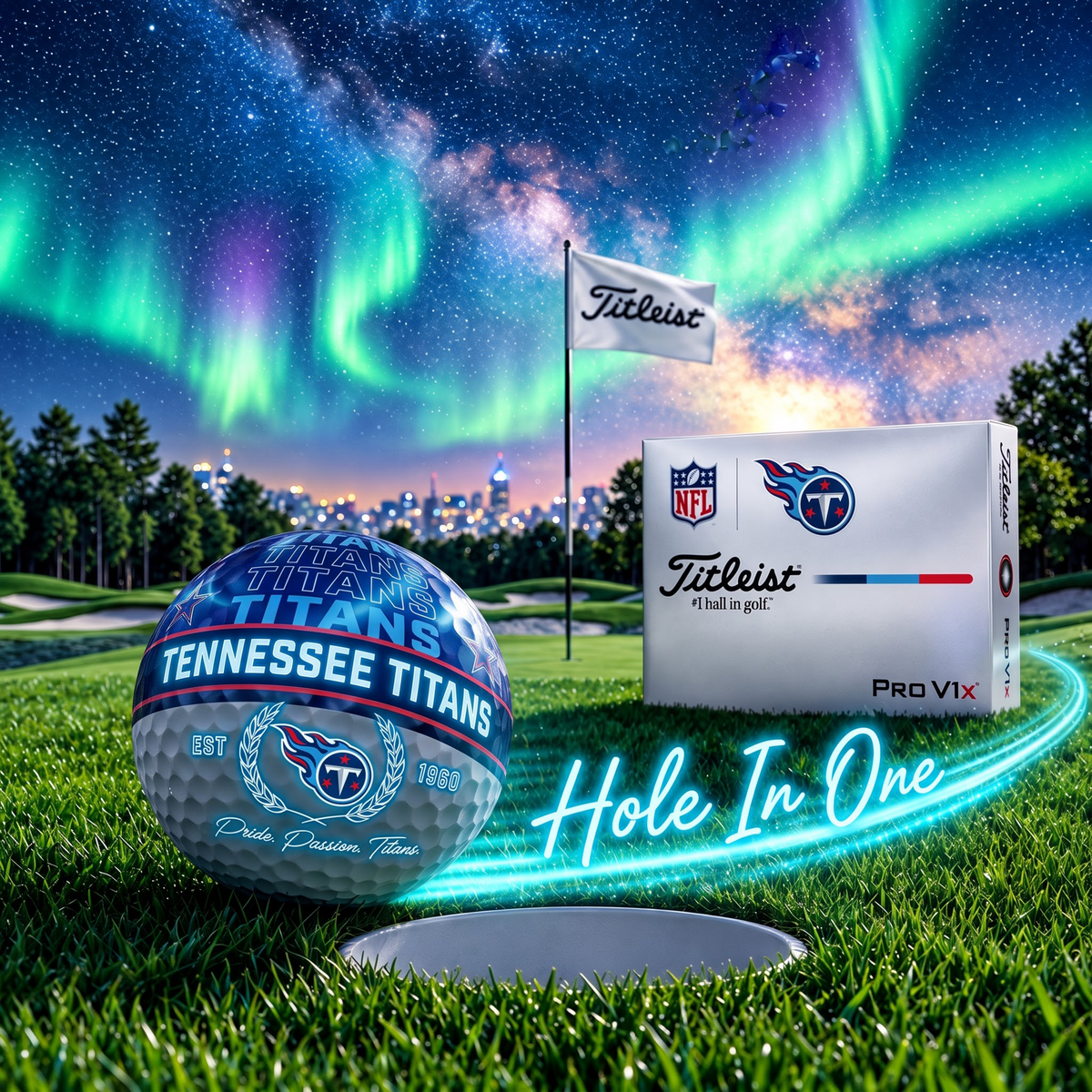 OFFICIAL TITLIEST X PREMIUM NFL TT 3D NEON GALAXY V3 PLUS GOLF BALL EDITION