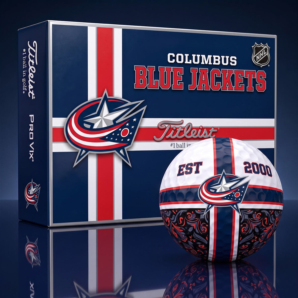 OFFICIAL TITLIEST X PREMIUM NHL CBJ 3D GOLF BALL IN THE SHAPE OF A CROSS FOR FAN EDITION