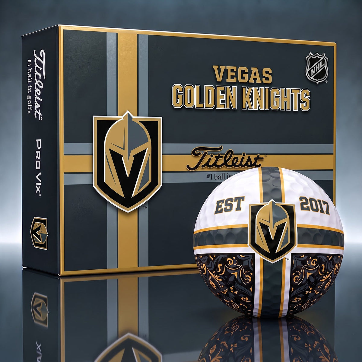 OFFICIAL TITLIEST X PREMIUM NHL VGK 3D GOLF BALL IN THE SHAPE OF A CROSS FOR FAN EDITION