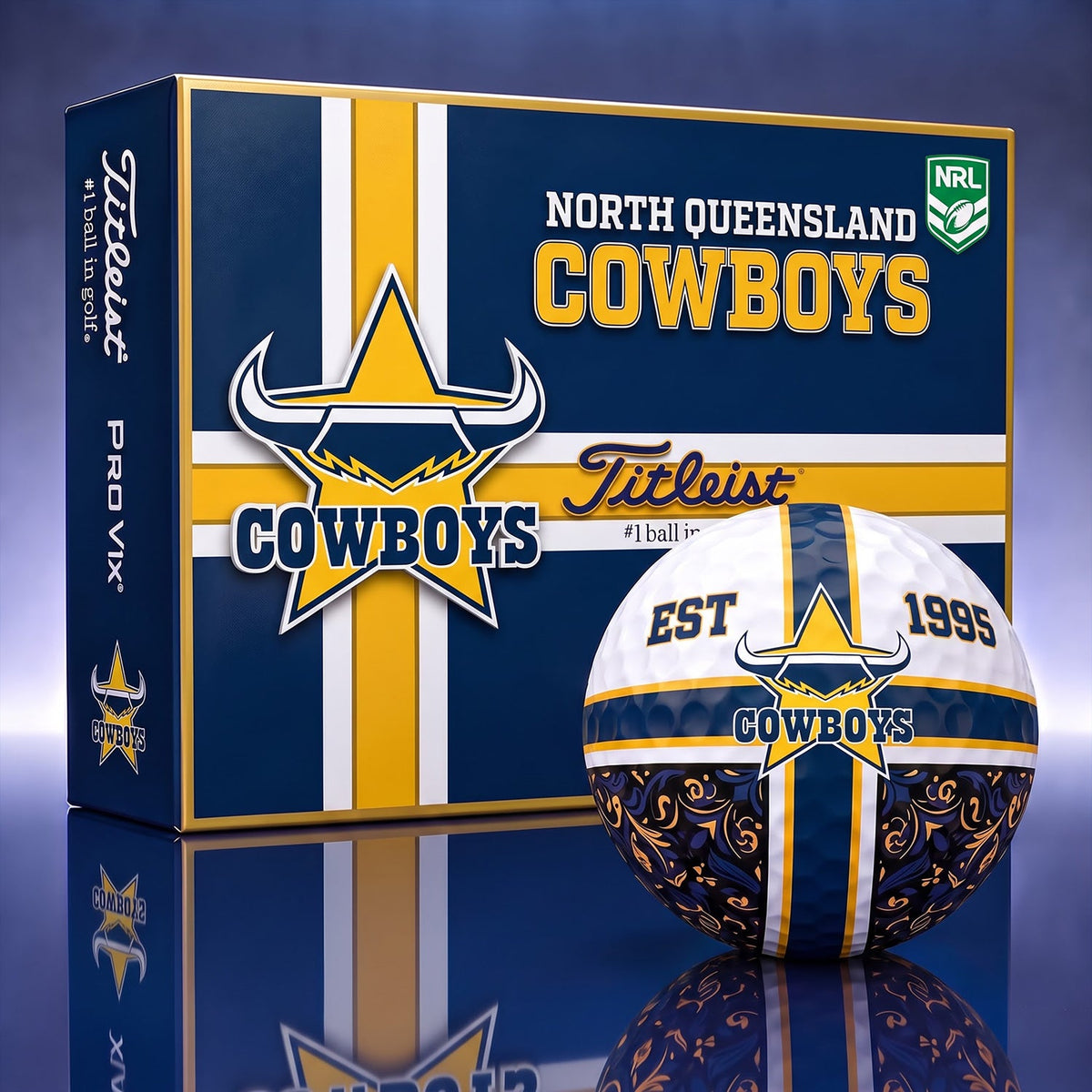 OFFICIAL TITLIEST X PREMIUM NRL NQC 3D GOLF BALL IN THE SHAPE OF A CROSS FOR FAN EDITION
