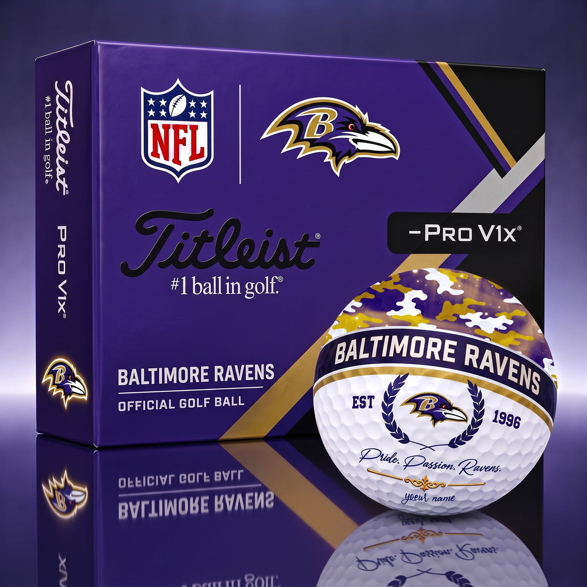 OFFICIAL TITLIEST X SIGNATURE NFL BAL BESPOKE NAME 3D CAMO GOLF BALL SET LIMITED EDITION