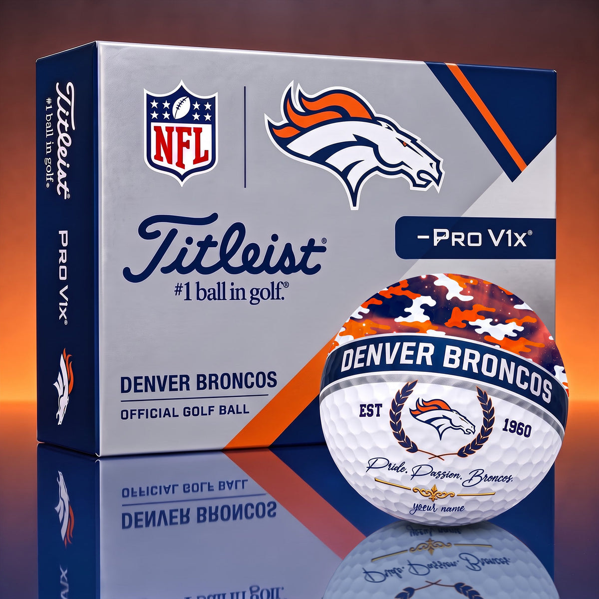 OFFICIAL TITLIEST X SIGNATURE NFL DEN BESPOKE NAME 3D CAMO GOLF BALL SET LIMITED EDITION