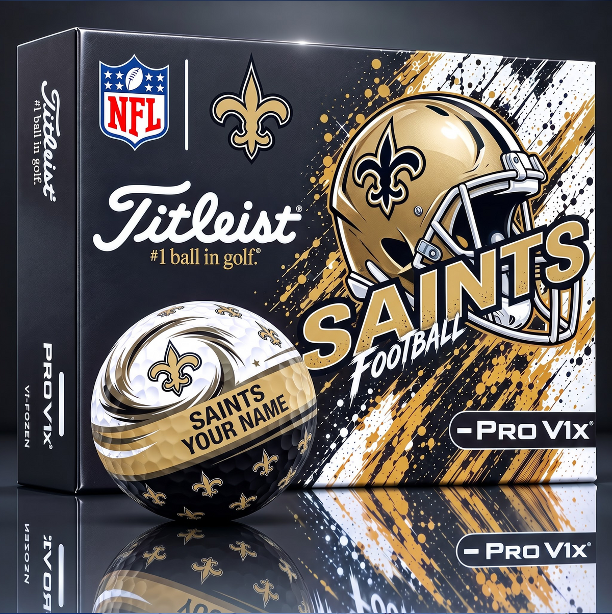 OFFICIAL TITLIEST X  SIGNATURE NFL LAC BESPOKE NAME NEON GOLF BALL LIMITED EDITION V6