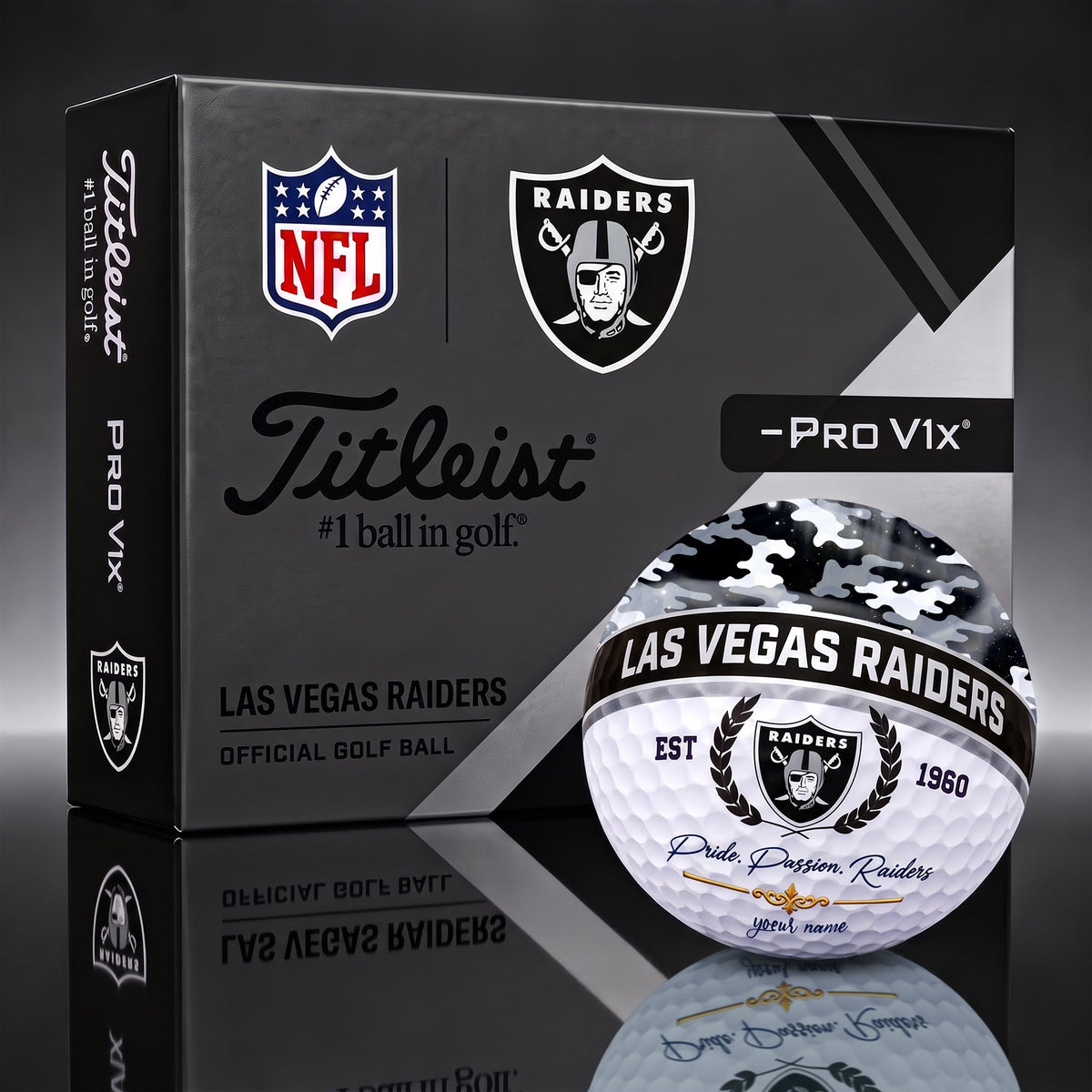 OFFICIAL TITLIEST X SIGNATURE NFL LV BESPOKE NAME 3D CAMO GOLF BALL SET LIMITED EDITION