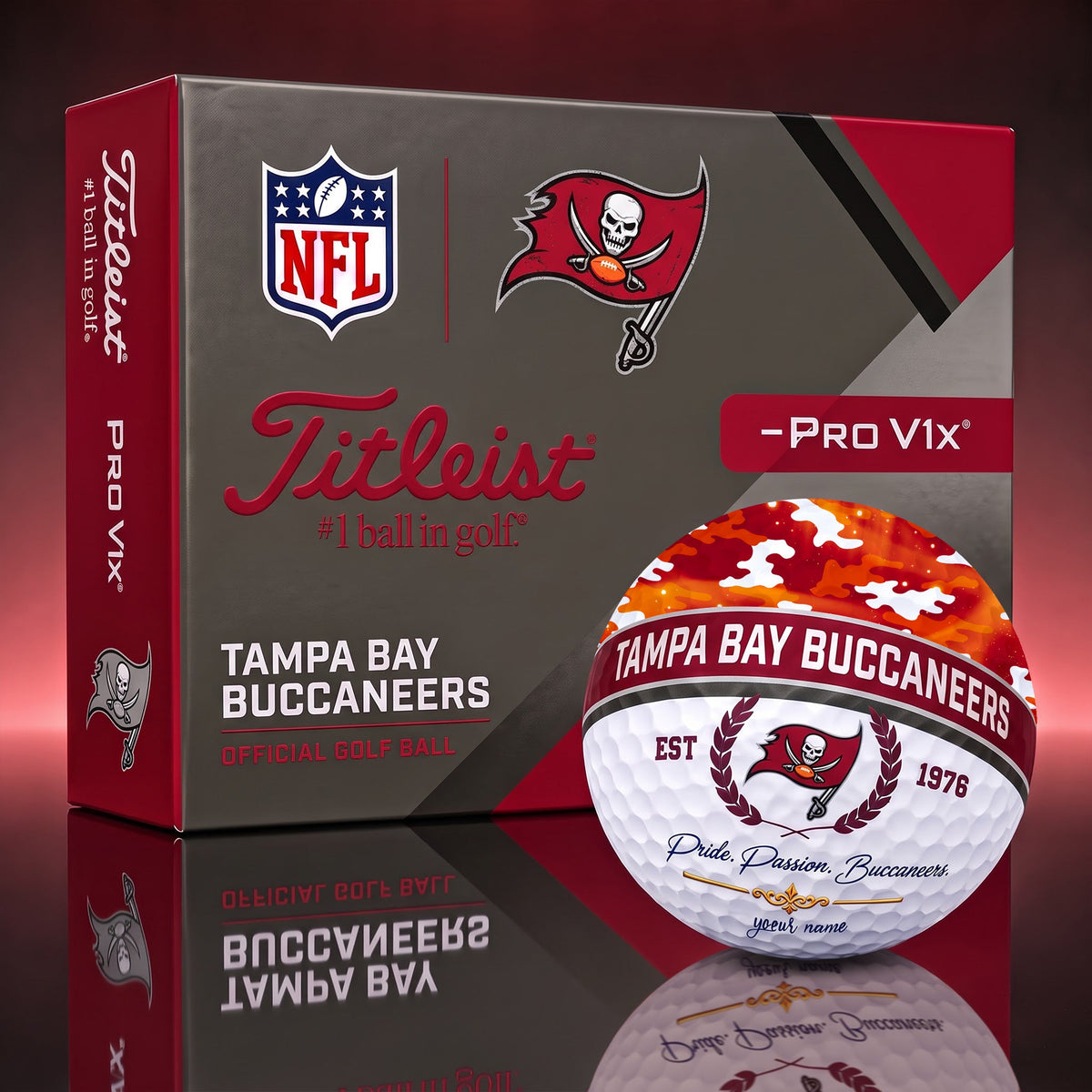 OFFICIAL TITLIEST X SIGNATURE NFL TB BESPOKE NAME 3D CAMO GOLF BALL SET LIMITED EDITION