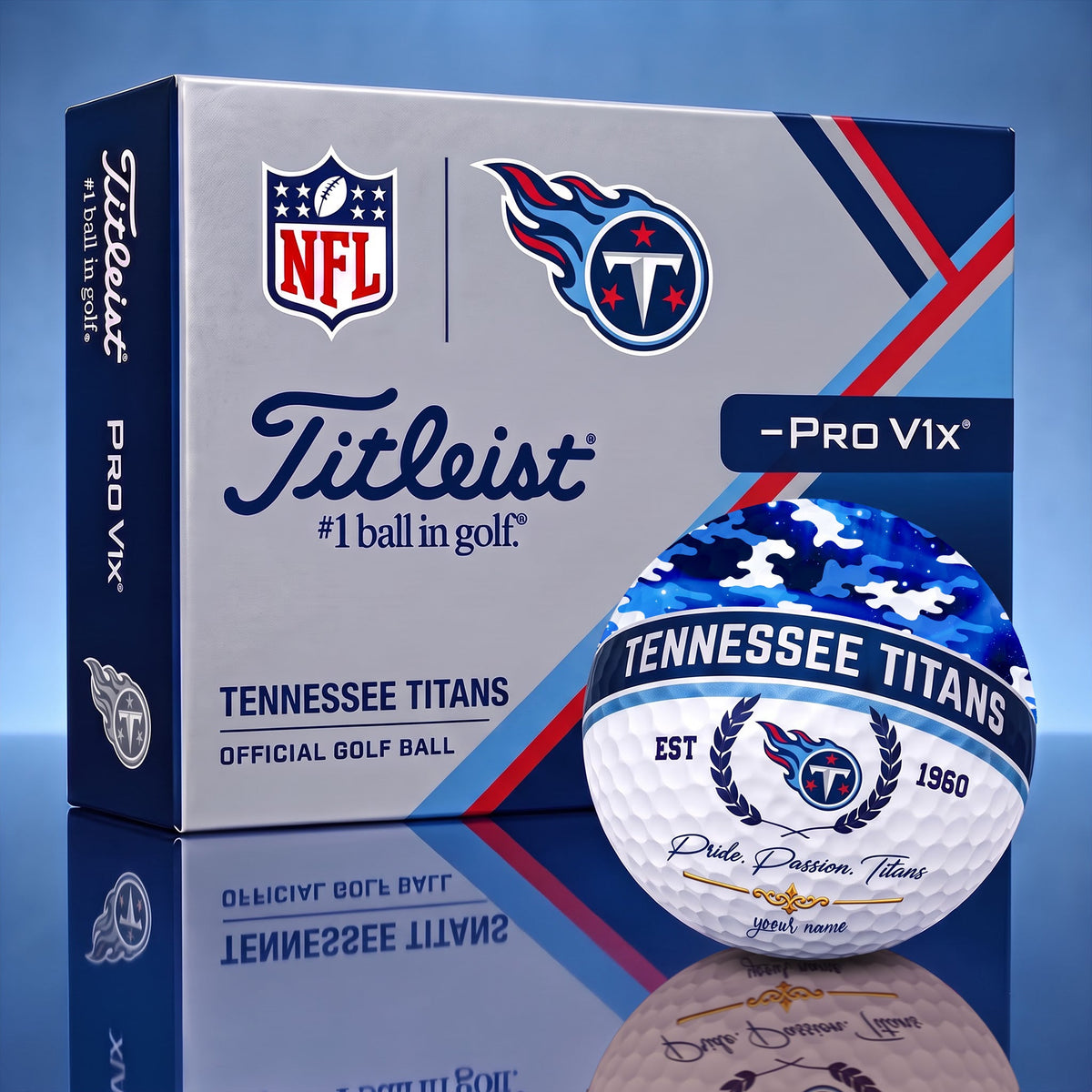 OFFICIAL TITLIEST X SIGNATURE NFL TEN BESPOKE NAME 3D CAMO GOLF BALL SET LIMITED EDITION