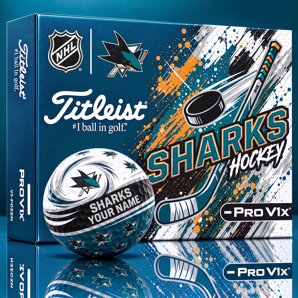 OFFICIAL TITLIEST X SIGNATURE NHL SJS BESPOKE 3D TIE-DYE  V3 GOLF BALL SET EDITION