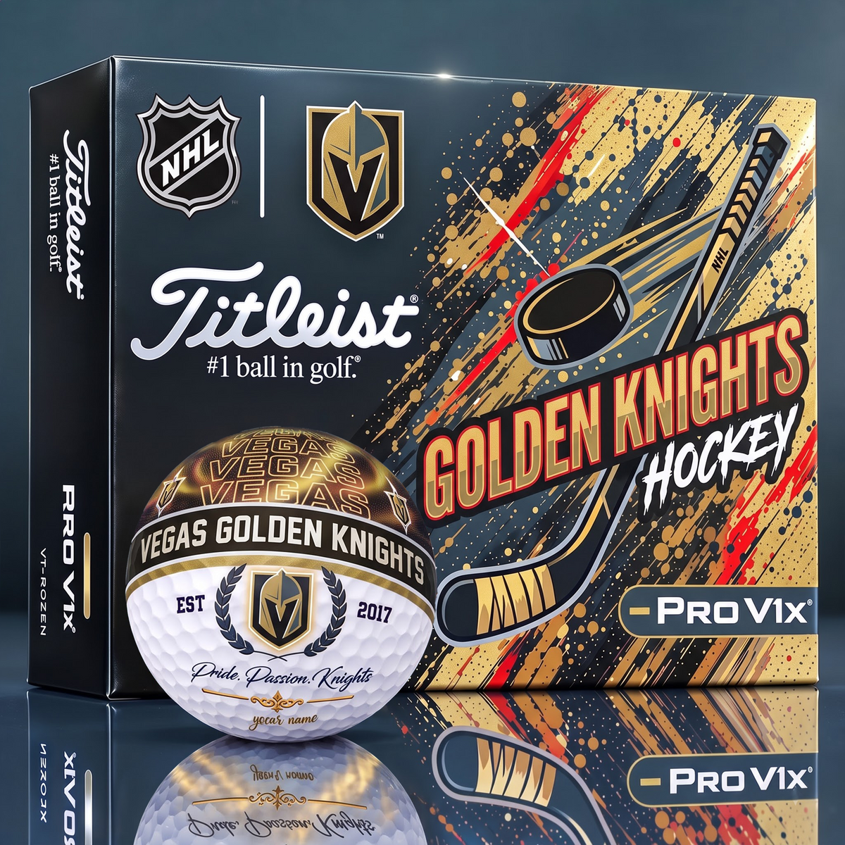 OFFICIAL TITLIEST X SIGNATURE NHL VGK CUSTOME NAME 3D NEON GALAXY V3 PLUS EDITION