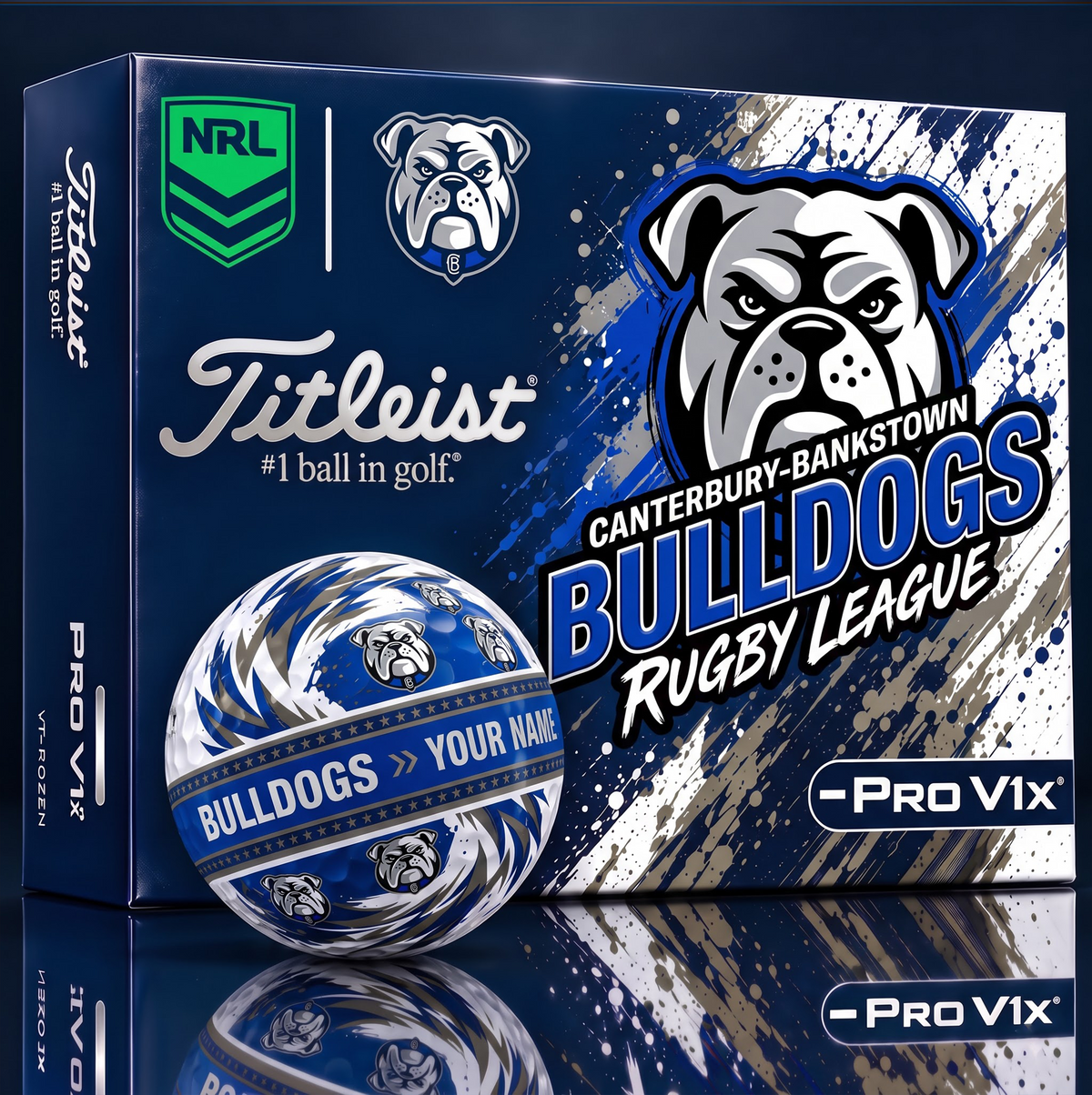 OFFICIAL TITLIEST X  SIGNATURE NRL CBB BESPOKE NAME NEON GOLF BALL LIMITED EDITION