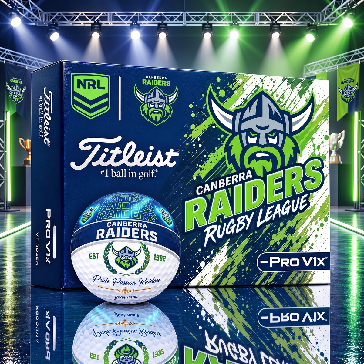 OFFICIAL TITLIEST X SIGNATURE NRL CR BESPOKE NAME 3D GALAXY SKYLINE IN NIGHT GOLF BALL EDITION