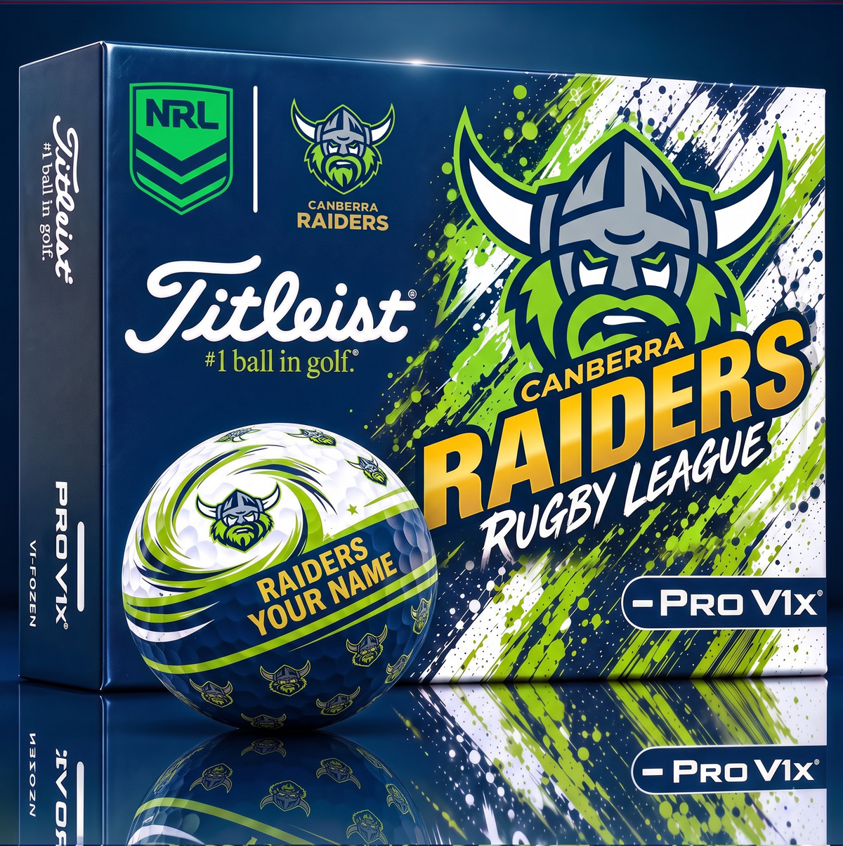 OFFICIAL TITLIEST X  SIGNATURE NRL CR BESPOKE NAME NEON GOLF BALL LIMITED EDITION V6