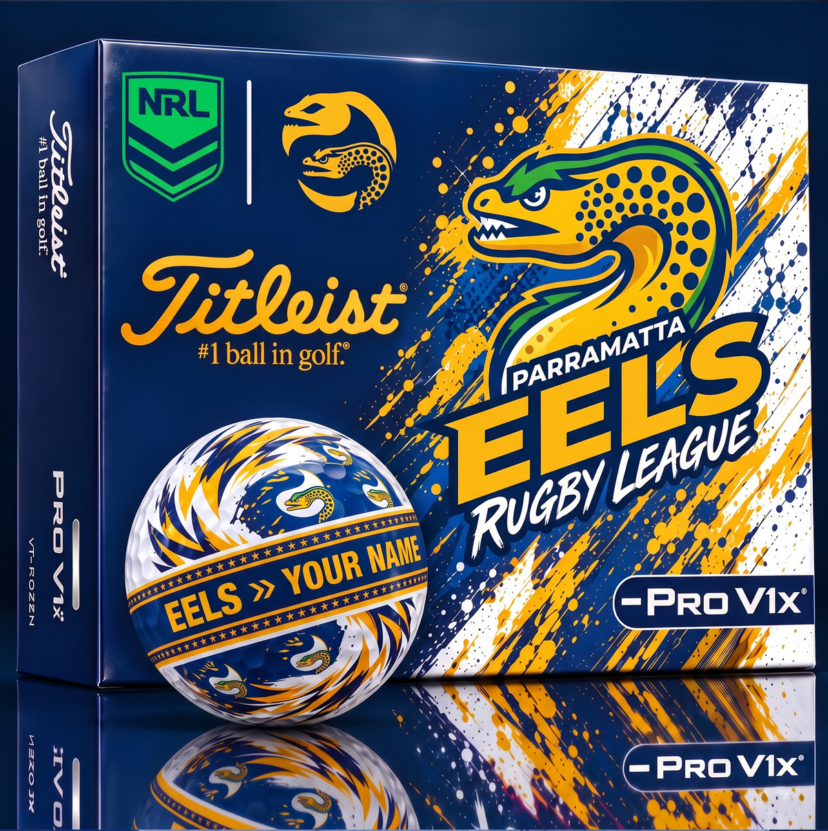 OFFICIAL TITLIEST X  SIGNATURE NRL PE BESPOKE NAME NEON GOLF BALL LIMITED EDITION