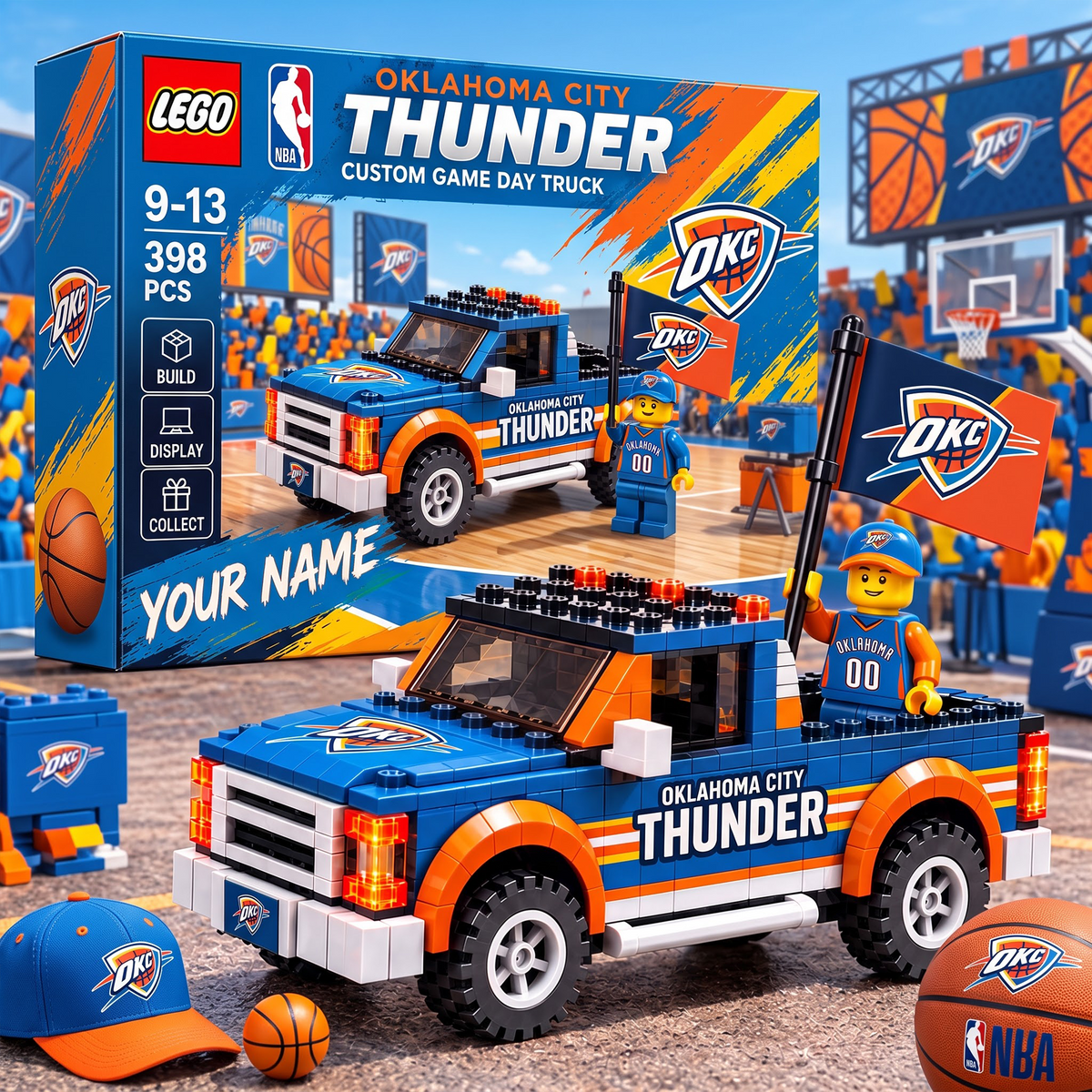 OKC X NBA 1-OF-1 IN-HOUSE CRAFTED  CUSTOM GAME DAY TRUCK BRICK SET