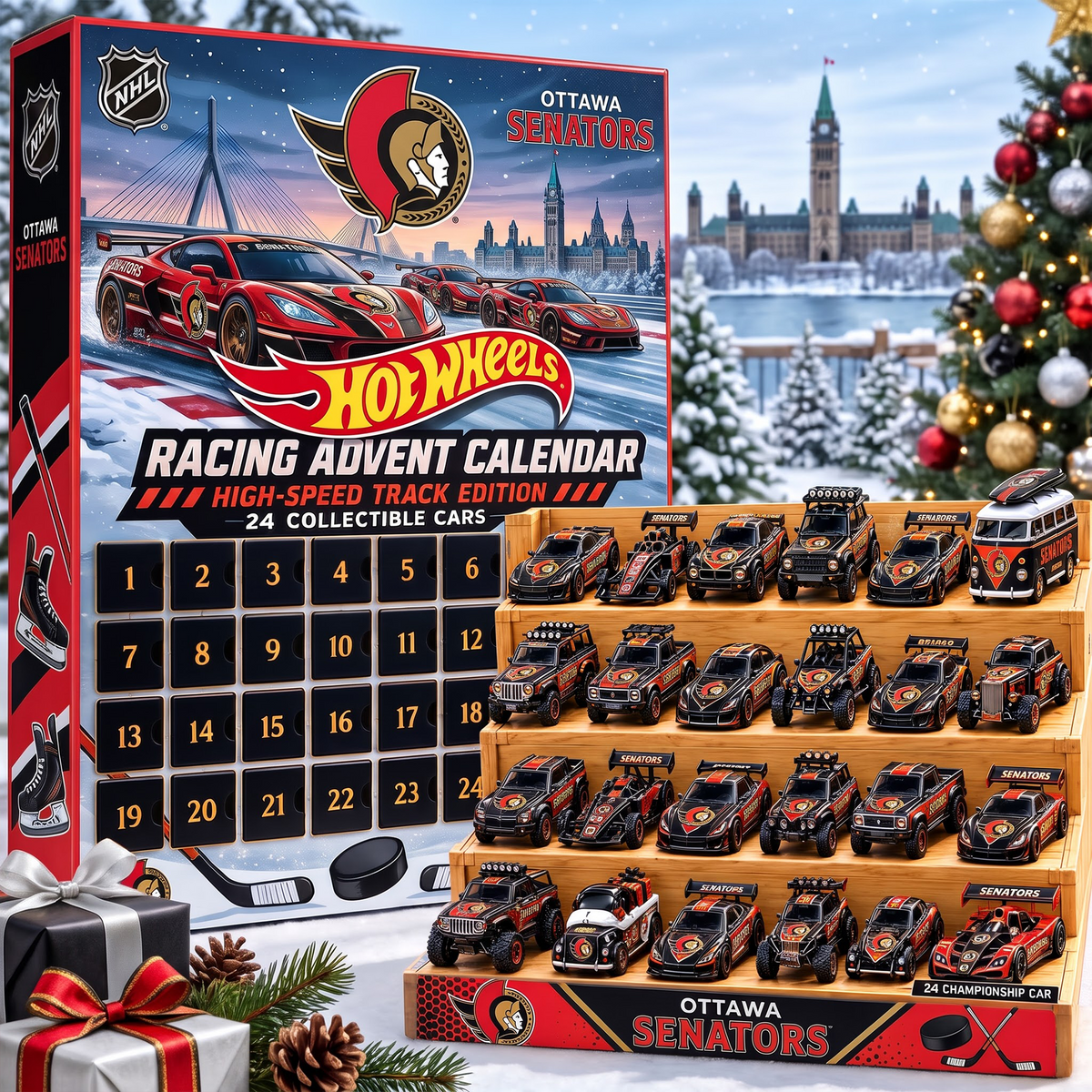 OTT X 1-of-1 Custom NHL Racing Advent Calendar 24 Cars Gift Set