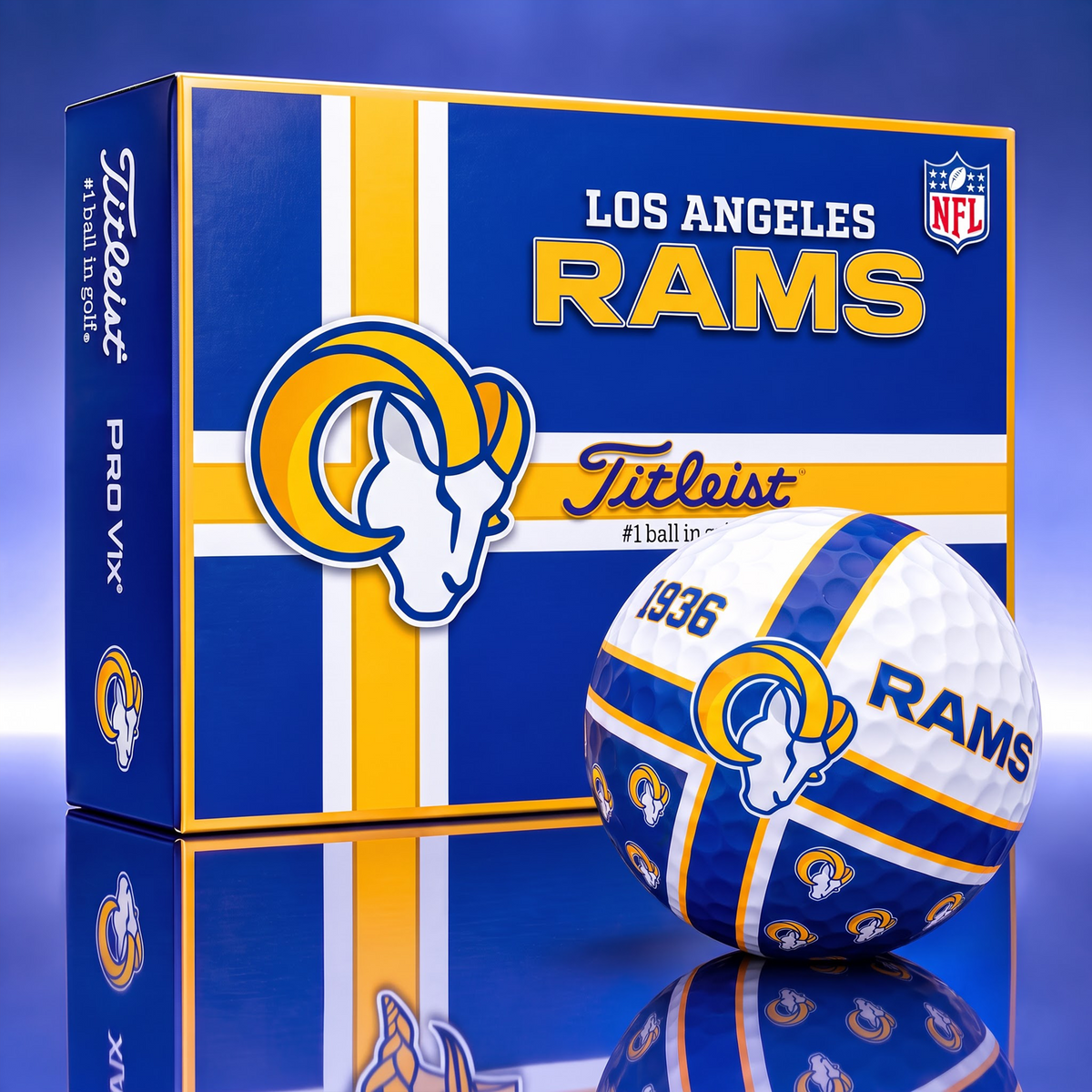 Official NFL x Titleist LAR Bespoke 3D Cross V3 Golf Balls  for Faithful Fans EDITION