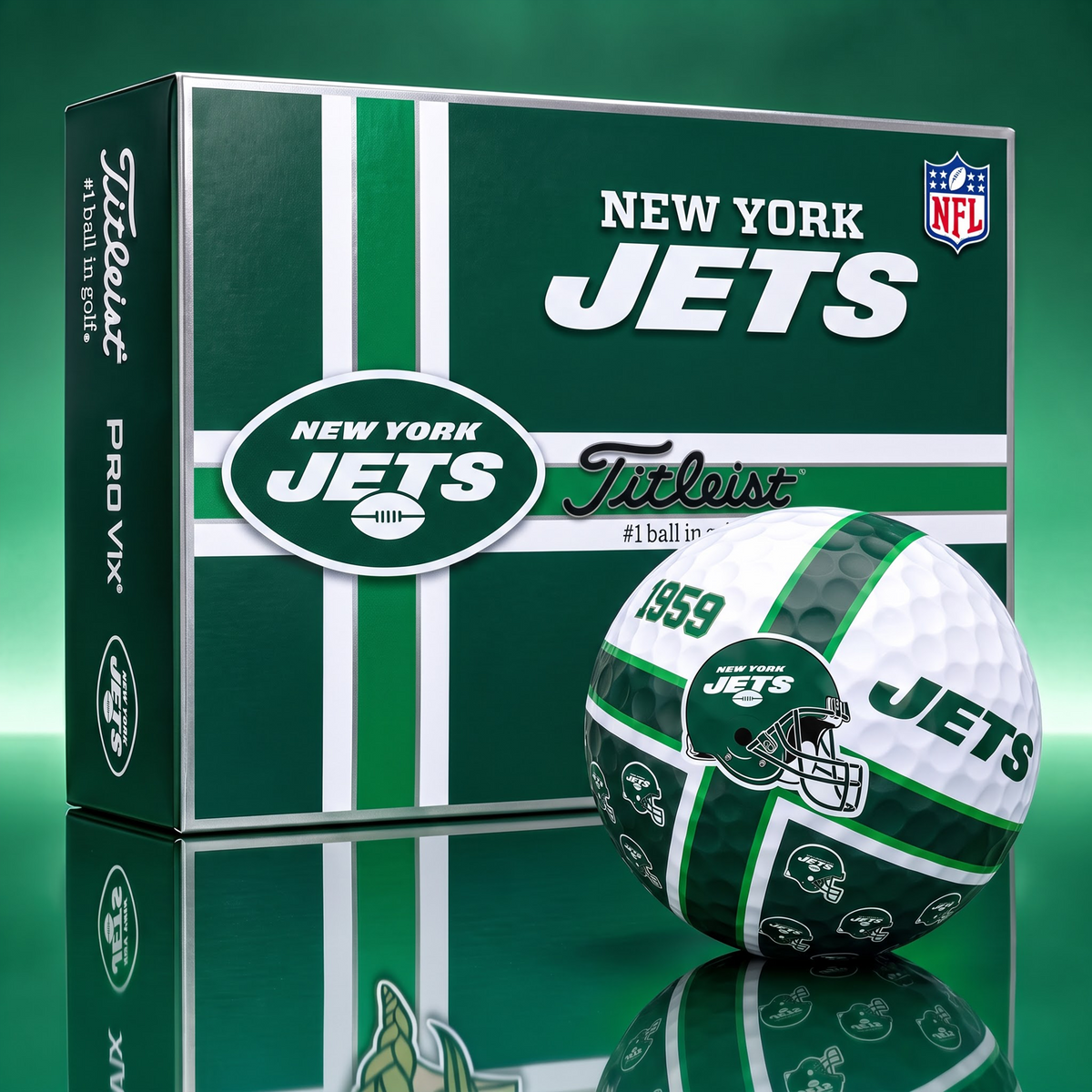 Official NFL x Titleist NYJ Bespoke 3D Cross V3 Golf Balls  for Faithful Fans EDITION
