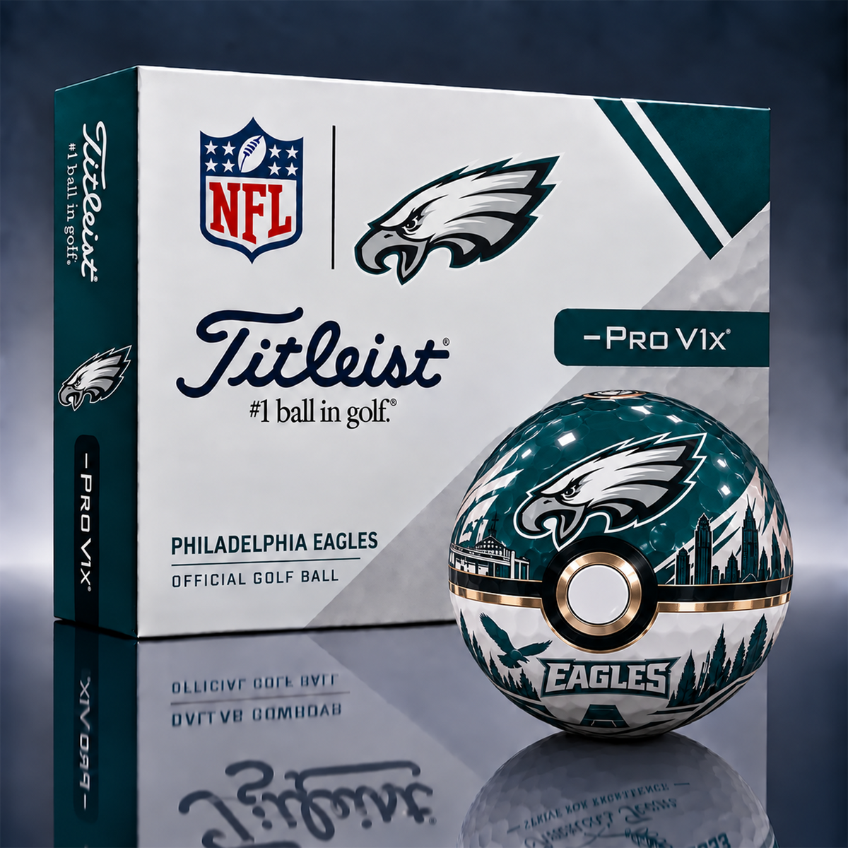 PE x 1-of-1 NFL Pokeball Titleist Pro V1x Golf Balls