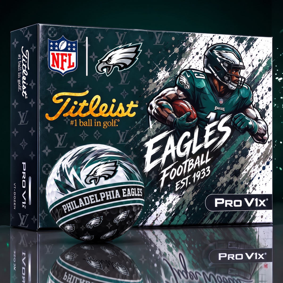 PHI X Custom NFL x LV Dynamic Paint Splatter Golf Balls