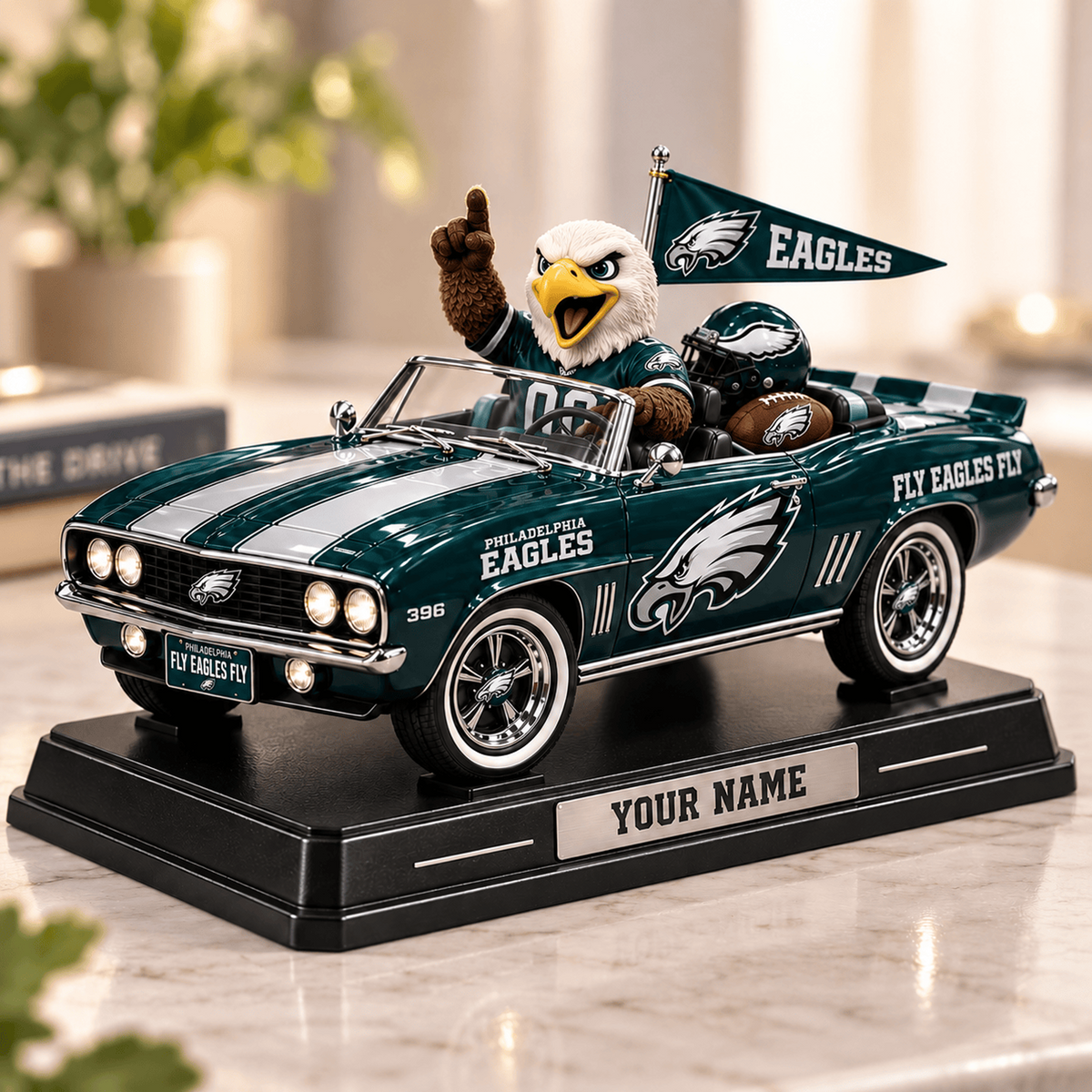 PHI X NFL Car Acrylic Block Plaque Custom Any Name Gift For Fan