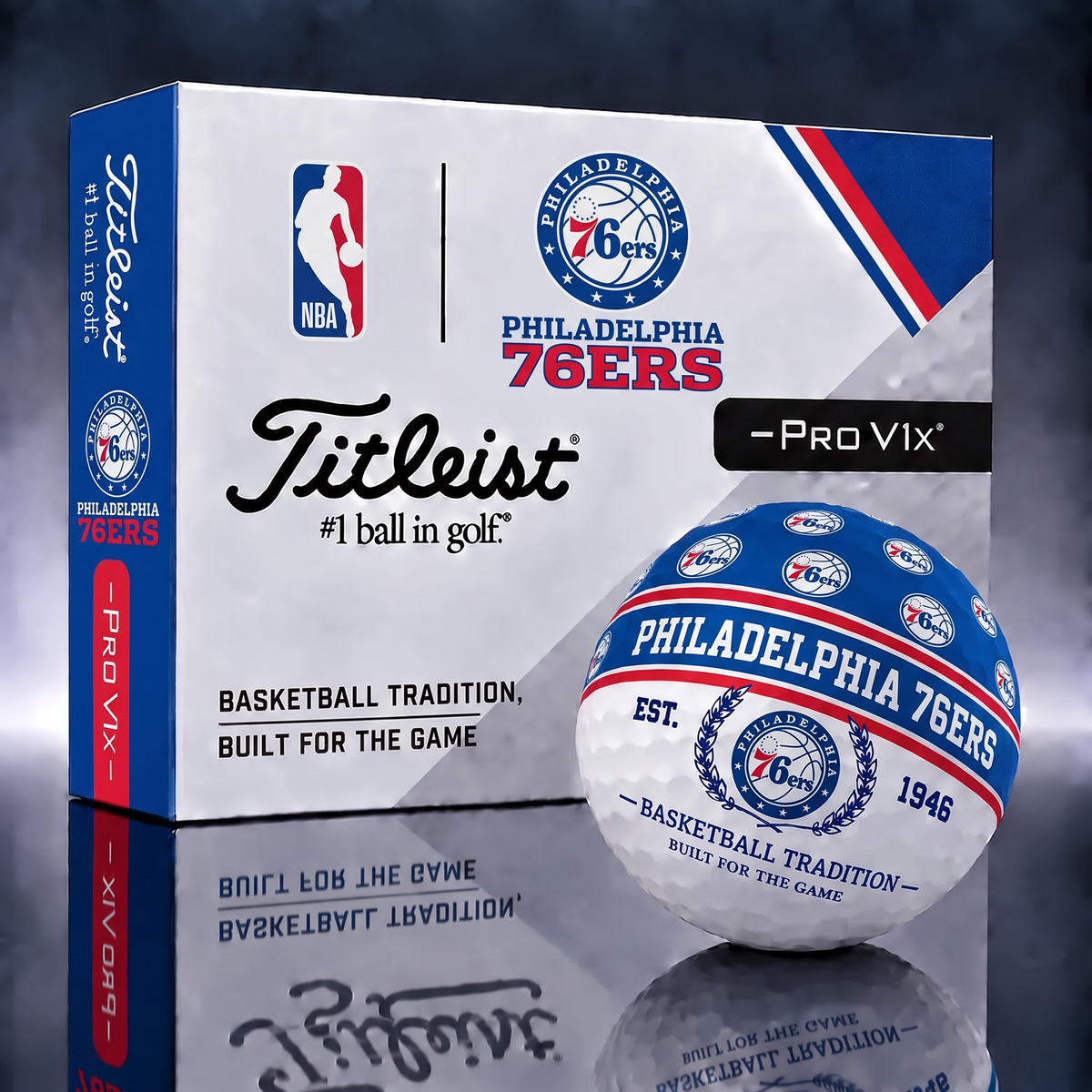 PHI x NBA 1-OF-1 IN-HOUSE CRAFTED TITLEIST PRO V1X NBA LIMITED EDITION GOLF BALLS