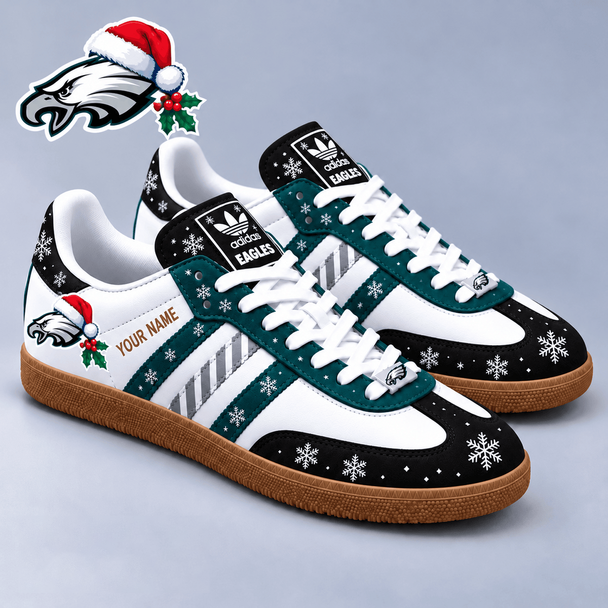 PHI x NFL Christmas Personalized Name Samba Shoes