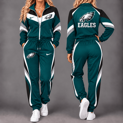 PHI x NFL Team Pride Waterproof Windbreaker Zip-Up Tracksuit Set