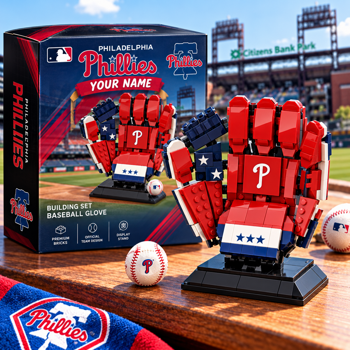 PHI X MLB Teams Baseball Glove Building Block Set