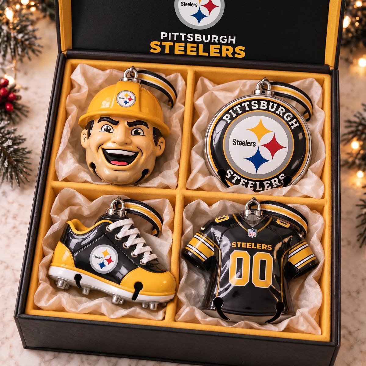PIT X Premium NFL Christmas Bell Ornament