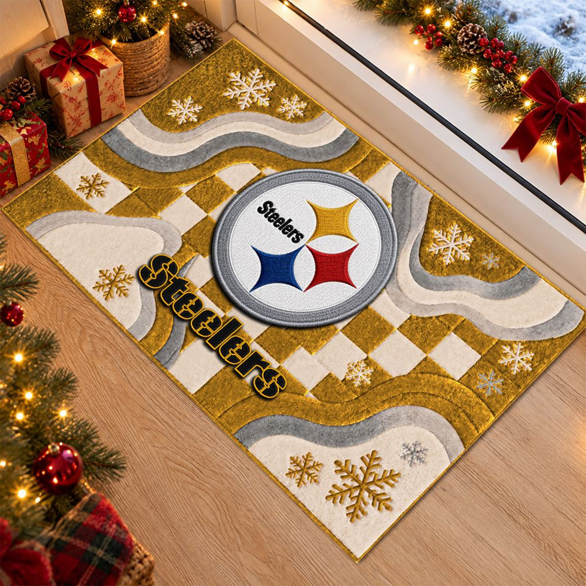 PIT x NFL Christmas Doormat