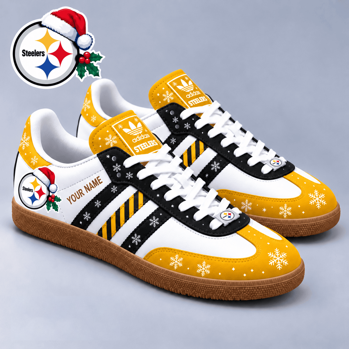 PIT x NFL Christmas Personalized Name Samba Shoes