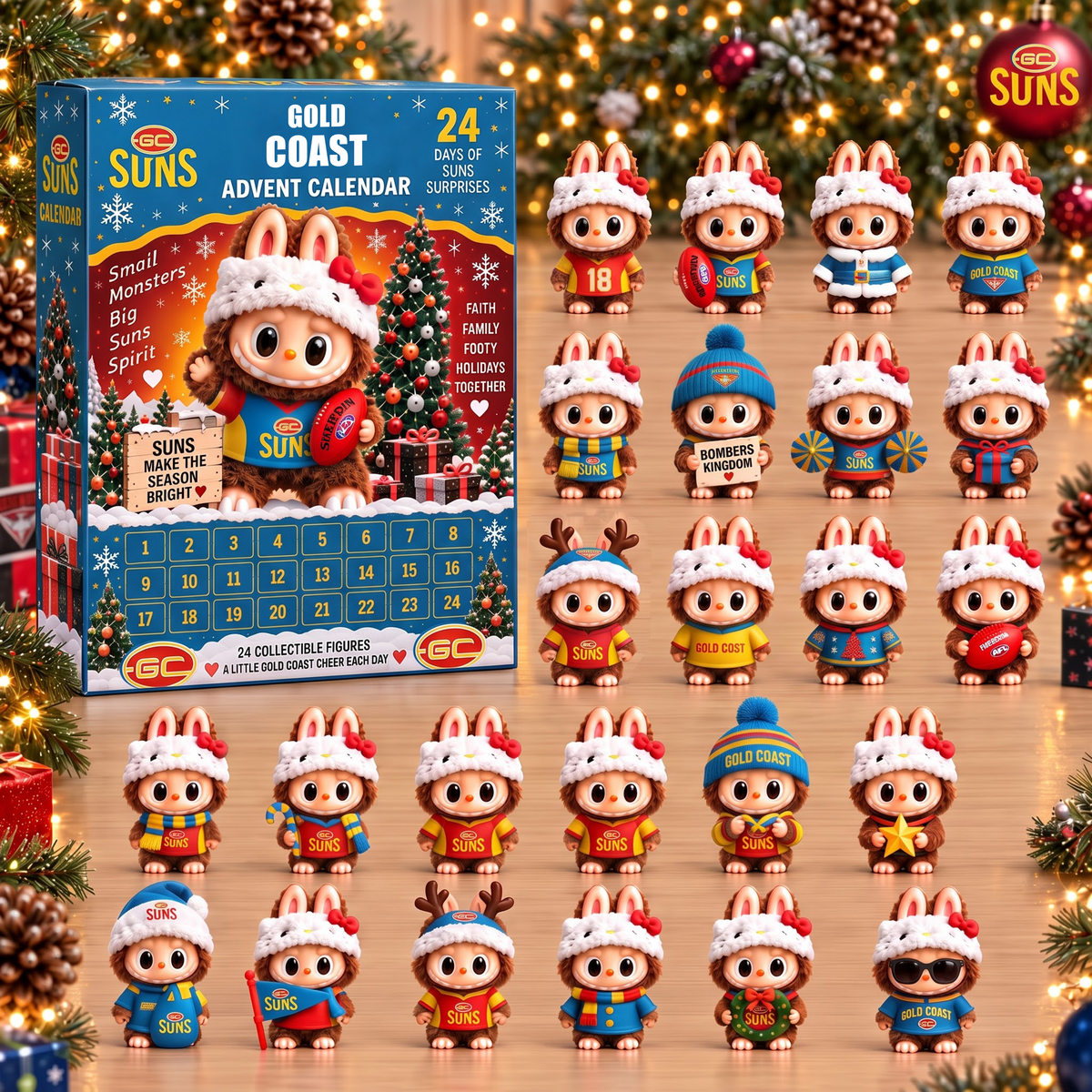 PREMIUM AFL X GOL EXCLUSIVE Labubu Christmas KICKOFF 24 Days Of Advent Calendar Blink Box