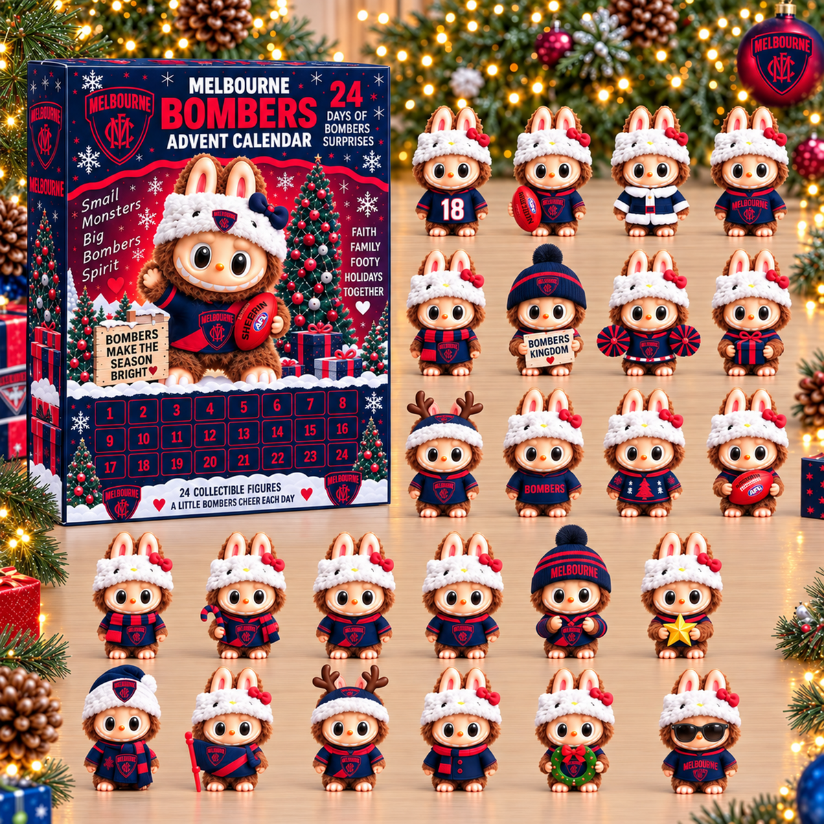 PREMIUM AFL X MB EXCLUSIVE Labubu Christmas KICKOFF 24 Days Of Advent Calendar Blink Box