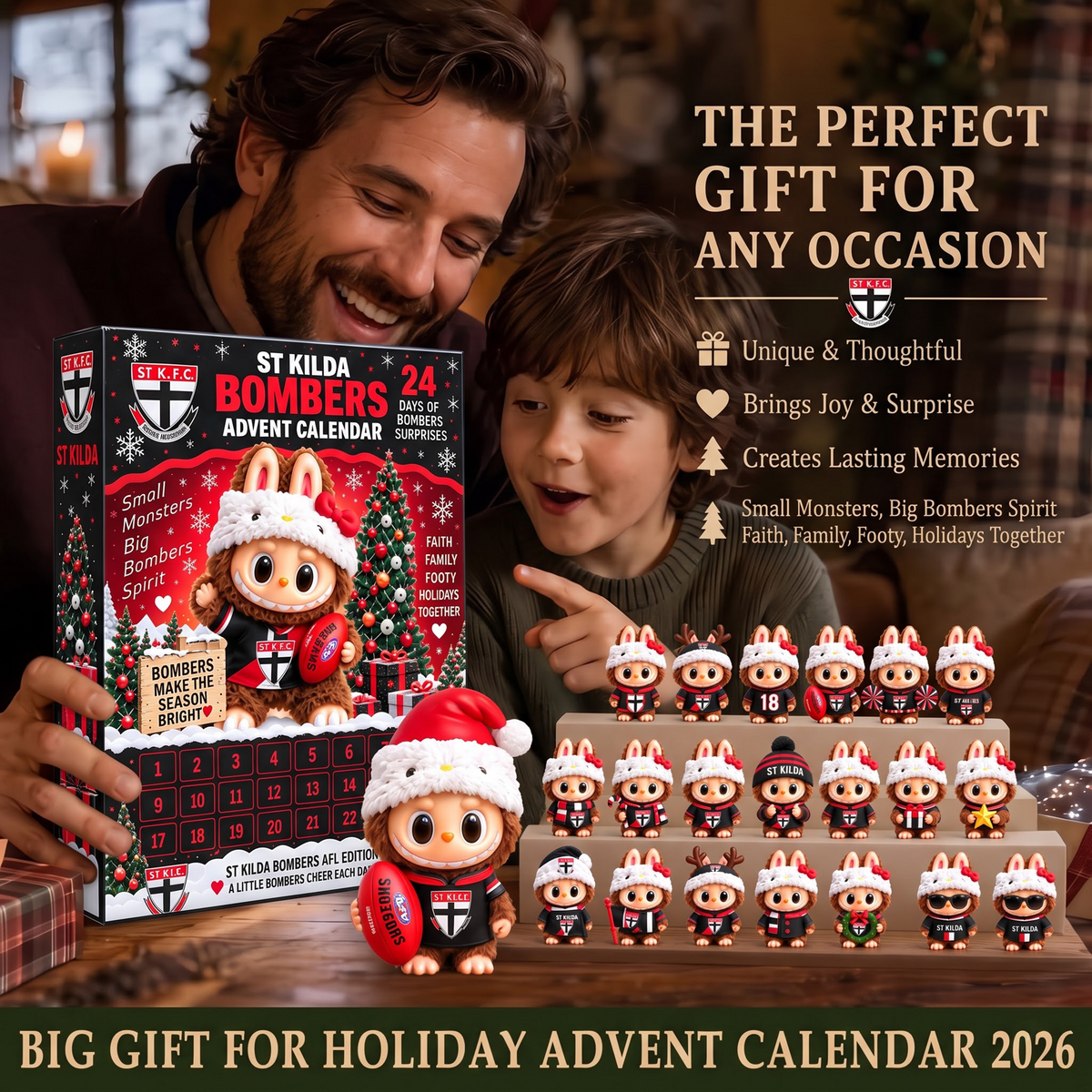 PREMIUM AFL X SK EXCLUSIVE Labubu Christmas KICKOFF 24 Days Of Advent Calendar Blink Box