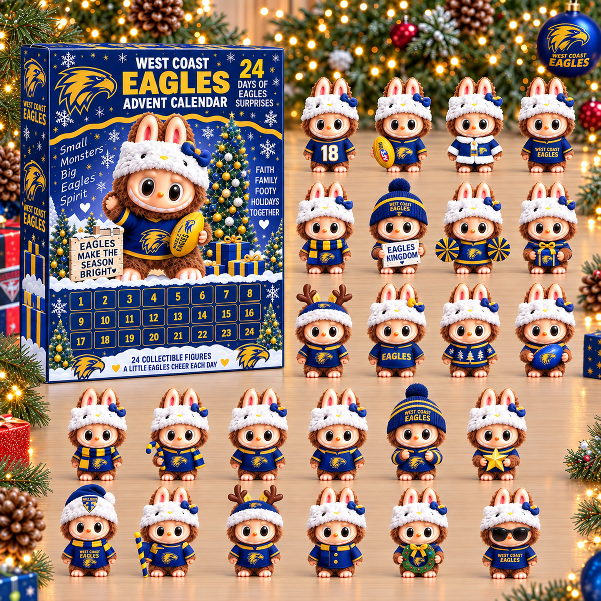 PREMIUM AFL X WCE EXCLUSIVE Labubu Christmas KICKOFF 24 Days Of Advent Calendar Blink Box