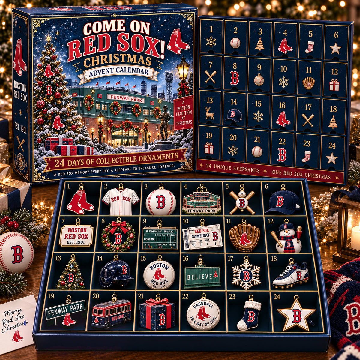 PREMIUM MLB X BRS EXCLUSIVE 24 Day Of Advent Calendar Box Personalized Gift For Fan Baseball Limited Edition