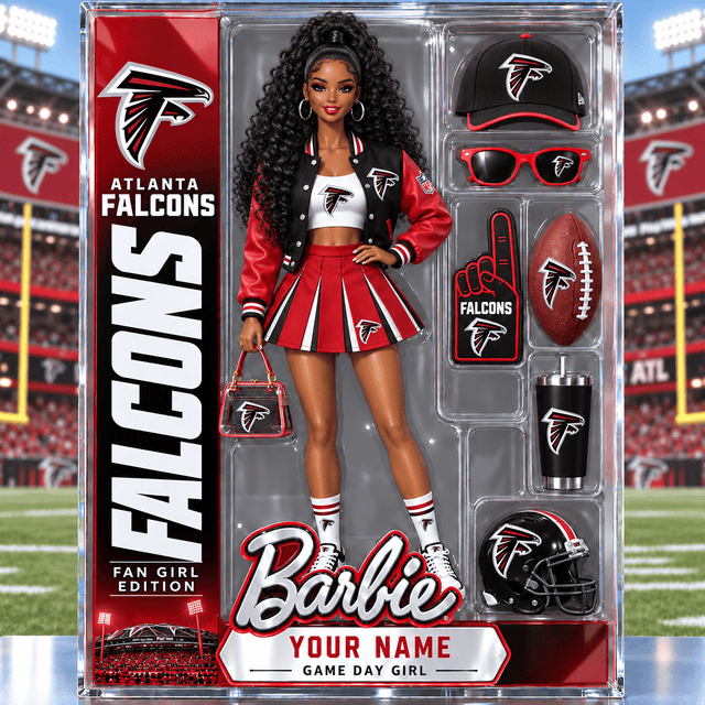 PREMIUM NFL X AF Barbie PERSONALIZED Acrylic Block Plaque Gifts For Fan - Limited Edition