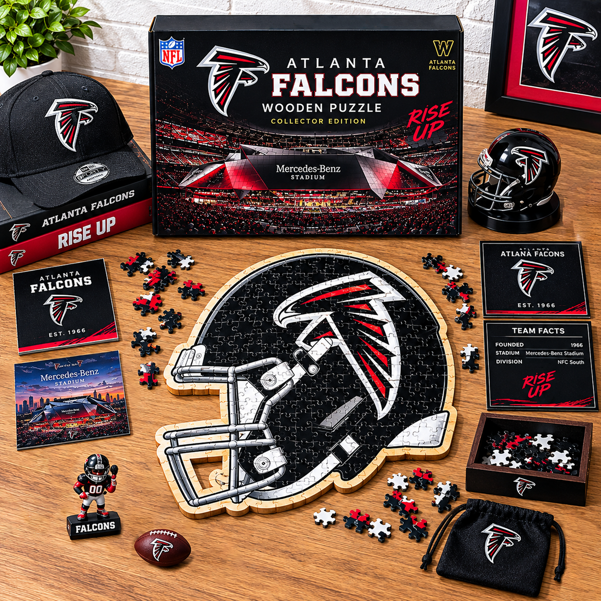 PREMIUM NFL X AF EXCLUSIVE Helmet - Wooden Puzzle Gift For Fan Limited Edition