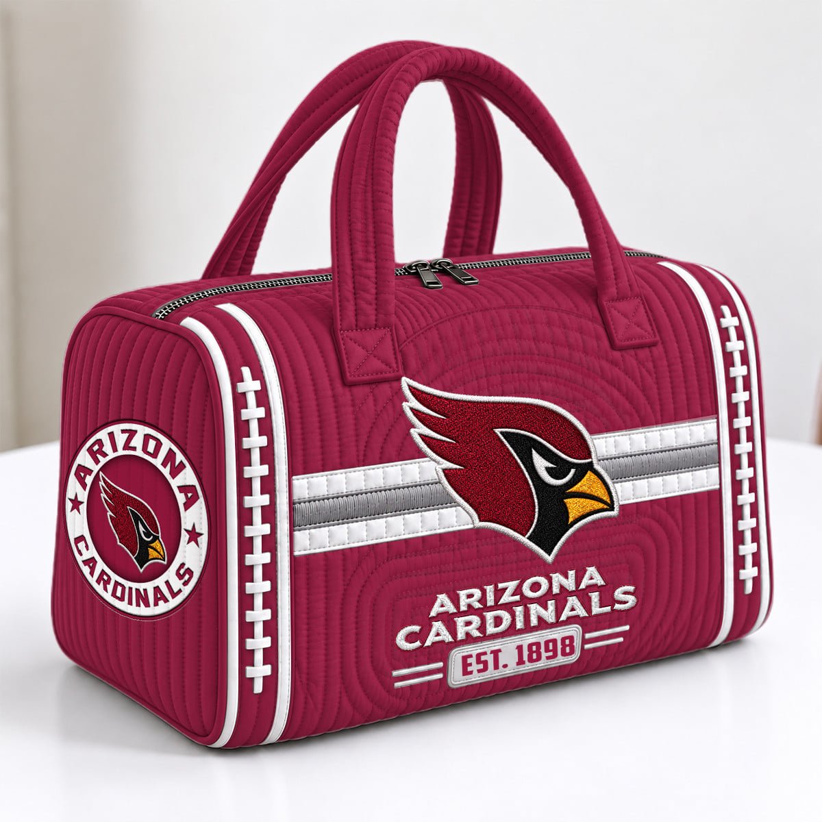 PREMIUM NFL X ARI EXCLUSIVE 3D Quilted Luggage Travel Bag LIMITED EDITION