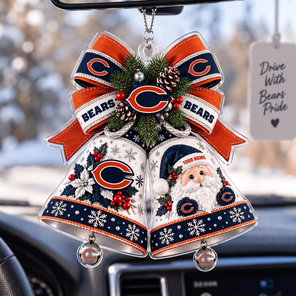 PREMIUM NFL X CB EXCLUSIVE Christmas KICK OFF Personalized Acrylic Car Ornament LIMITED EDITION