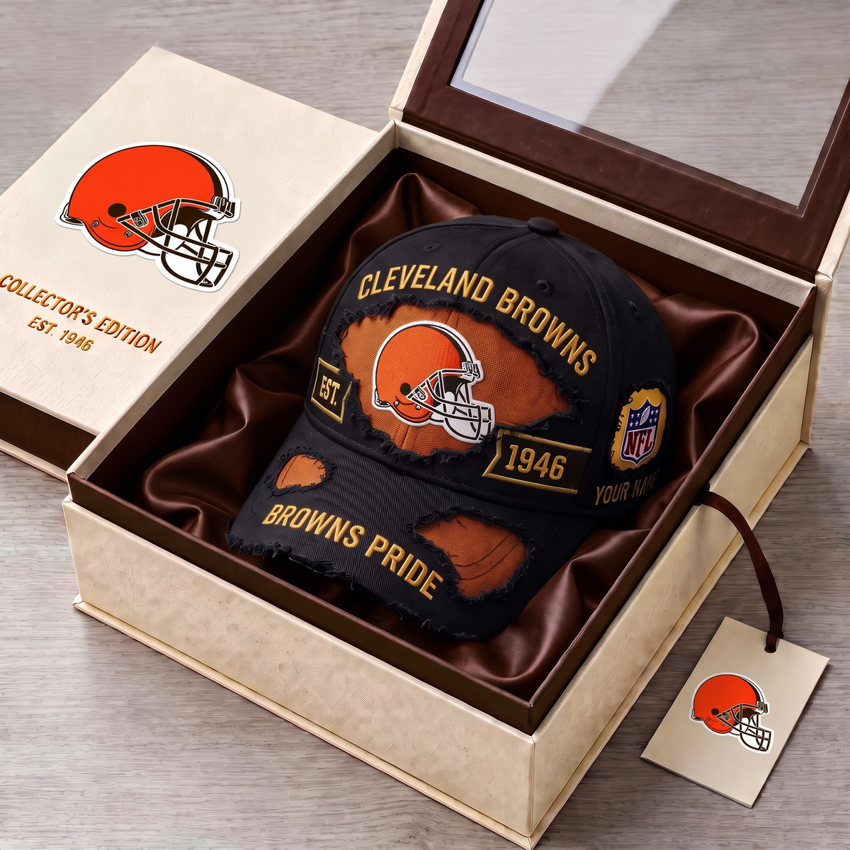 PREMIUM NFL X CLE DELUXE CUSTOME NAME CLASSIC CAP LIMTED EDITION