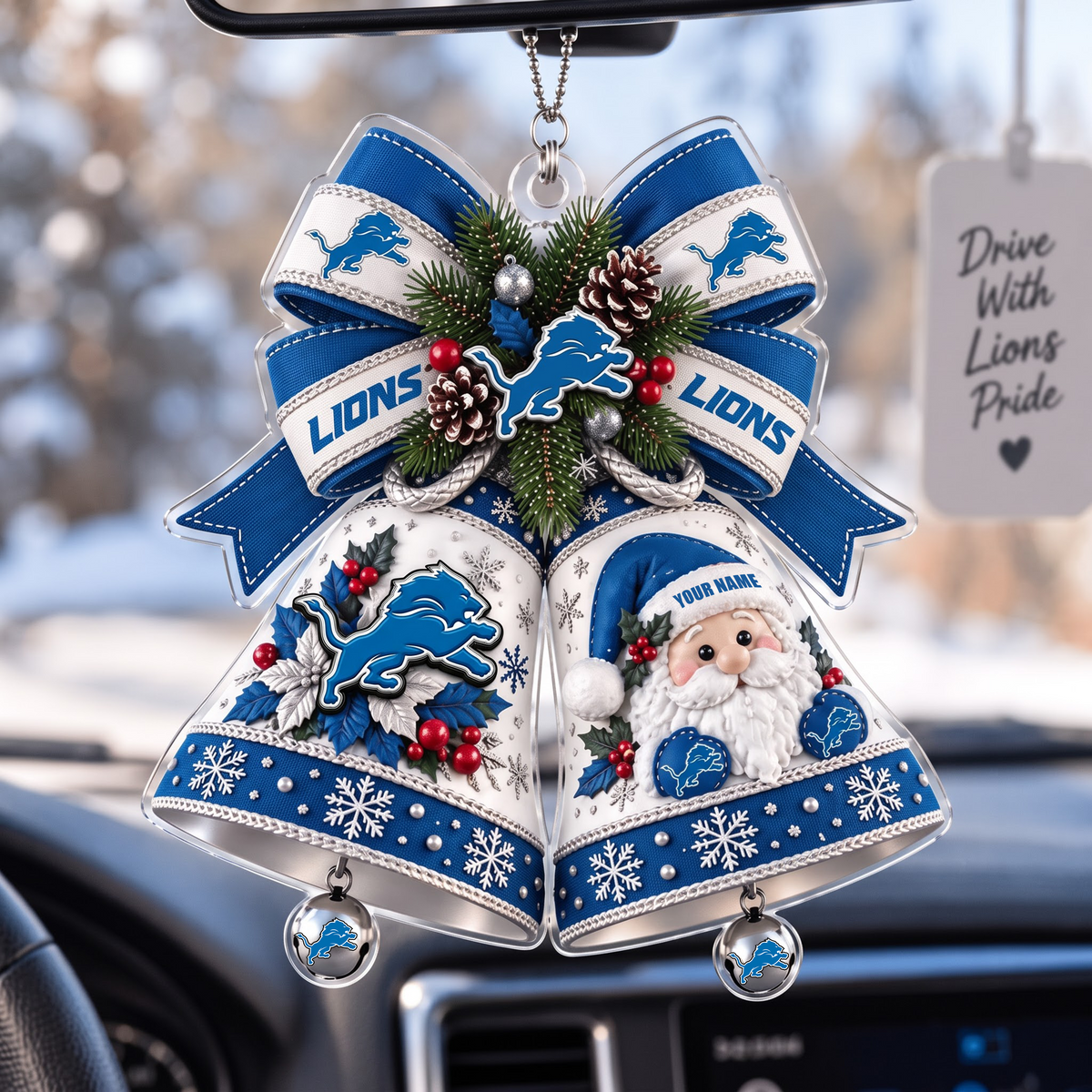 PREMIUM NFL X DL EXCLUSIVE Christmas KICK OFF Personalized Acrylic Car Ornament LIMITED EDITION