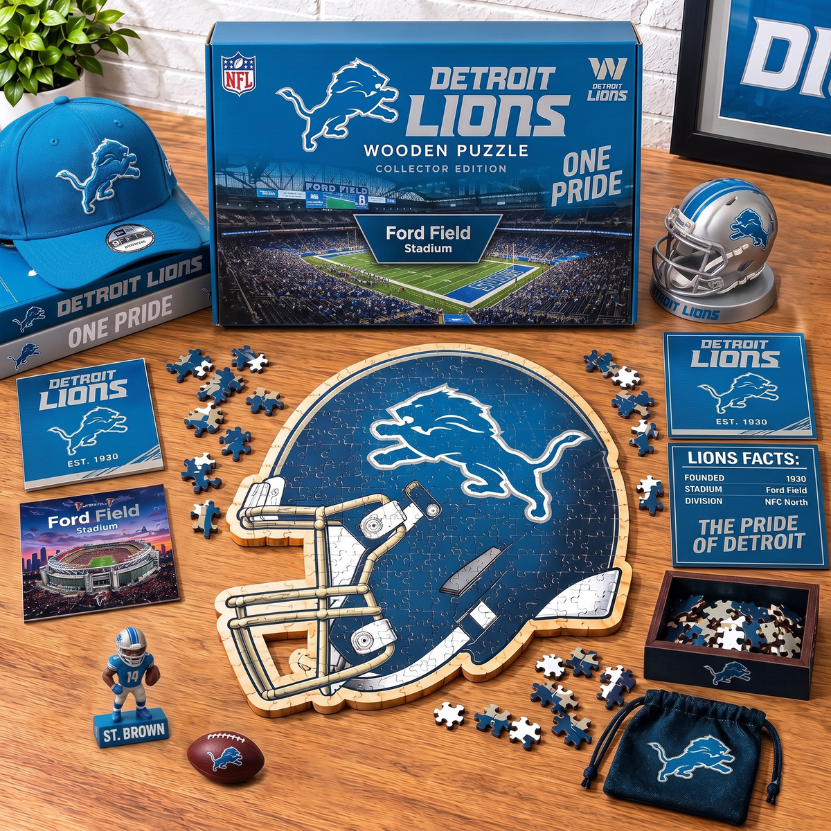 PREMIUM NFL X DL EXCLUSIVE Helmet - Wooden Puzzle Gift For Fan Limited Edition