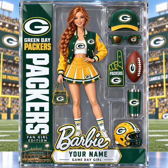 PREMIUM NFL X GBP Barbie PERSONALIZED Acrylic Block Plaque Gifts For Fan - Limited Edition