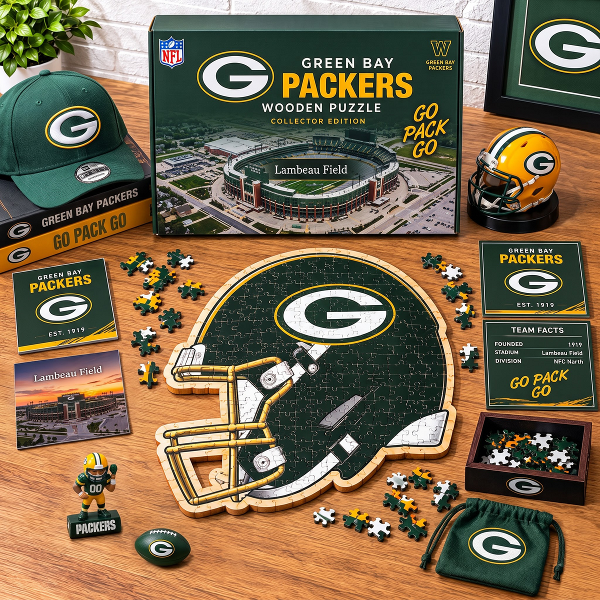 PREMIUM NFL X GBP EXCLUSIVE Helmet - Wooden Puzzle Gift For Fan Limited Edition