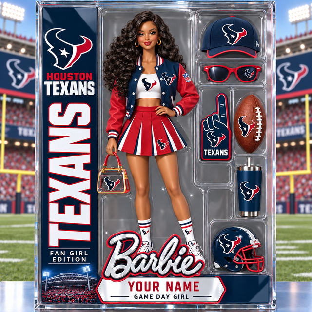 PREMIUM NFL X HT Barbie PERSONALIZED Acrylic Block Plaque Gifts For Fan - Limited Edition